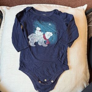 George Navy Kids Bodysuit with Polar Bear Design